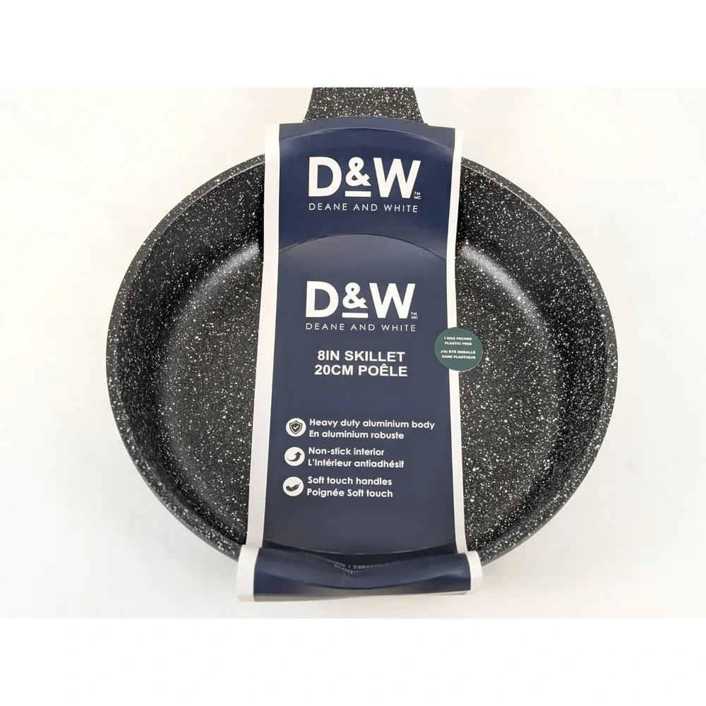 D&W Frying Pan 8 Inch Nonstick FRY Skillet Black Deane & White Premium Cookware